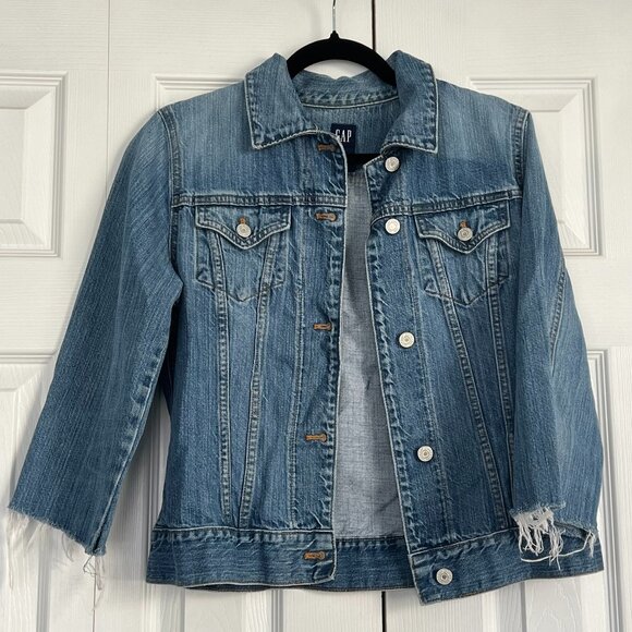 Gap 3/4 Sleeve Jean Jacket - Picture 1 of 6